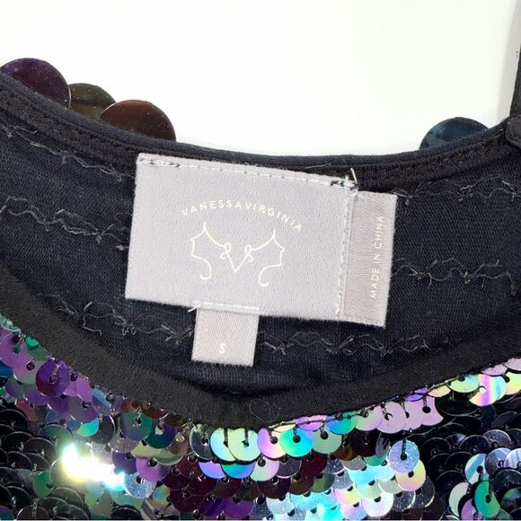 Anthropologie Vanessa Virginia Black Sequin Tank Tunic – Size S - Picture 3 of 9